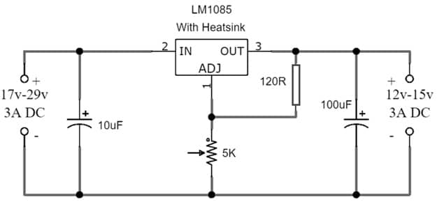 1.2Volts to 15Volts Adjustable RPS with LM1085 IC
