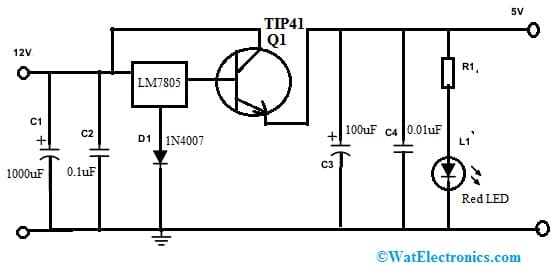 12V to 5V Converter Circuit