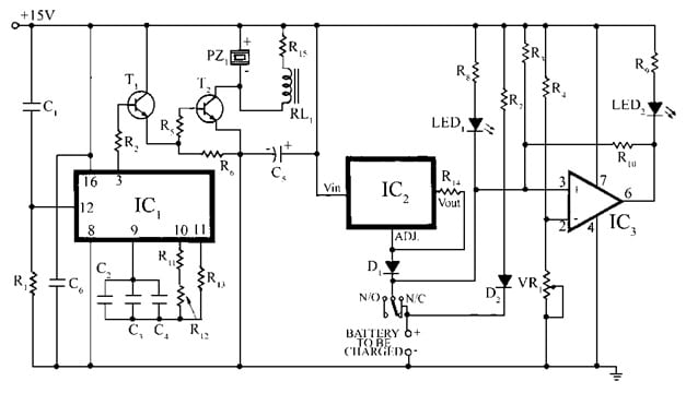 14-Hour Timer for Battery Charging Control Circuit