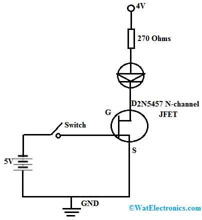 2N5457 N-channel JFET as a Switch Circuit