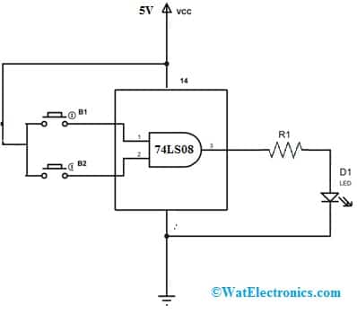 74LS08 AND Gate IC Circuit Diagram