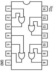 74LS32 OR Gate IC Pin Configuration