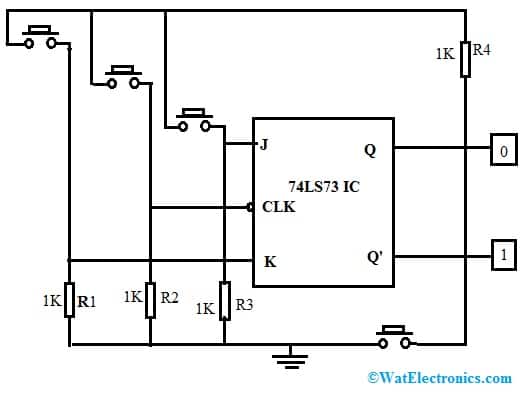 74LS73 Dual JK Flip Flop Circuit