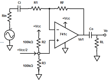 AC Non-inverting Amplifier With Single Supply