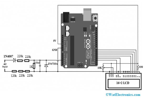 AC Voltmeter with Arduino Board