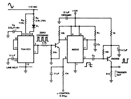 Adjustable Phase SCR or Triac Trigger Circuit