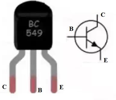 BC549 Transistor pin Configuration