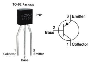 BC557 Transistor PinOut