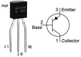 BC558 Transistor Pin Configuration