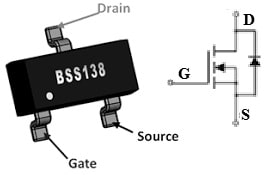 BSS138 MOSFET Pin Diagram