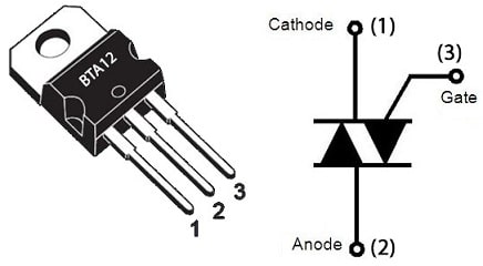 BTA12 TRIAC Pin Configuration