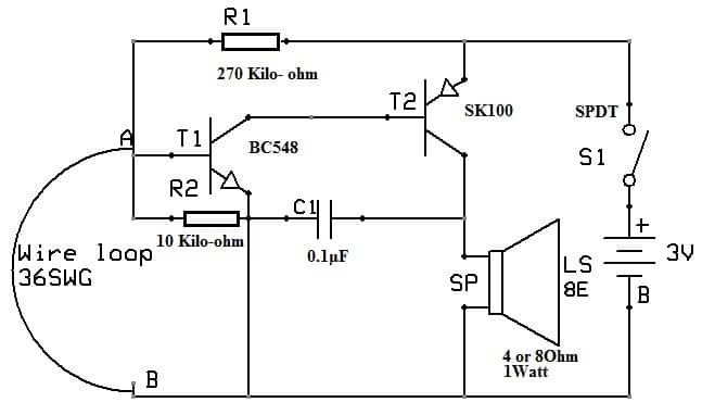 Burglar Alarm Circuit with Transistors