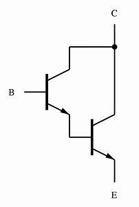 Symbol of Darlington Transistor Pair Configuration of Common Collector 