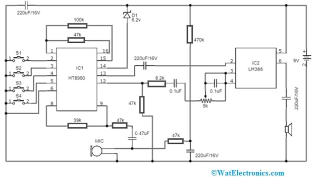 Digital Voice Changer with HT8950 IC