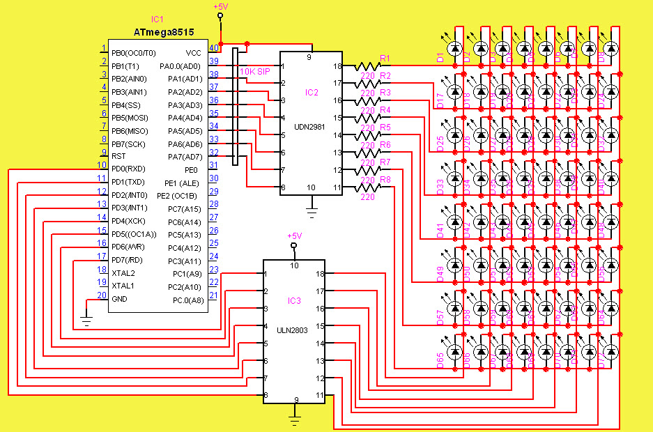 Circuit Diagram for Scrolling LED Display