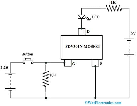 FDV301N MOSFET Switching Circuit