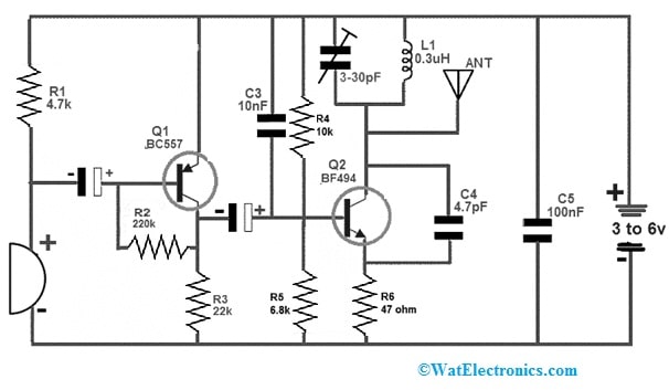 FM Transmitter with Two Transistors