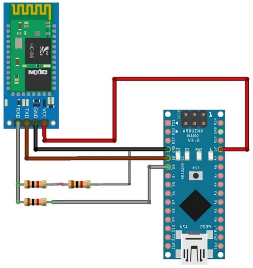 HC-06 Bluetooth Module with Arduino Nano