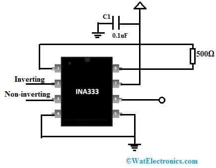 INA333 Instrumentation Amplifier Circuit