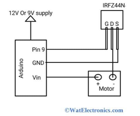 Interfacing IRFZ44N with DC Motor