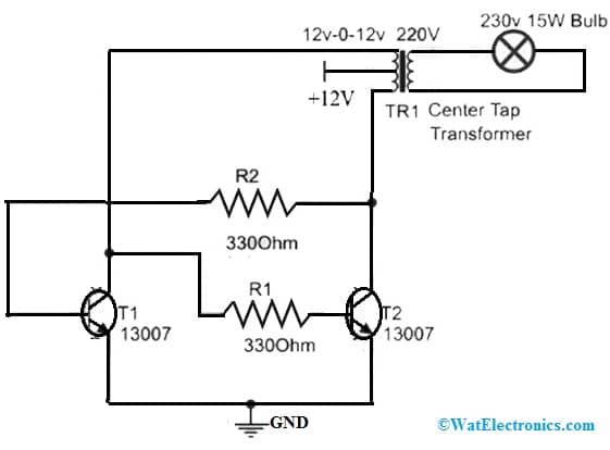 Inverter Circuit using MJE13007 Transistor