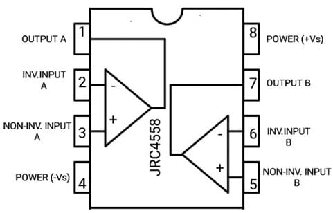 JRC4558 Pin Configuration