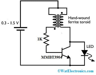 Joule Thief Circuit with MMBT3904 Transistor