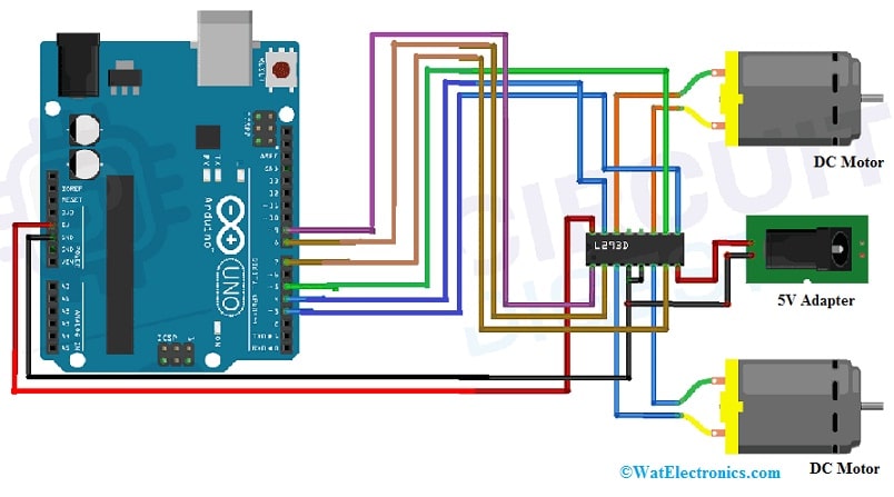 L293D Motor Driver IC Interfacing to an Arduino