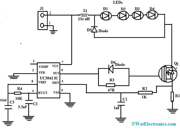 LED Driver with UC3842 PWM Controller