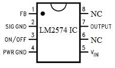 LM2574 IC Pin Configuration