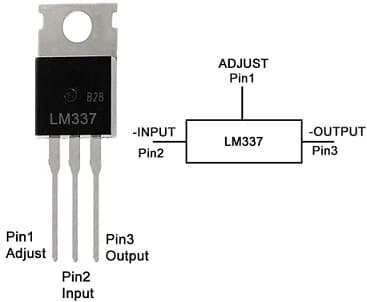 LM337 IC Pin Configuration