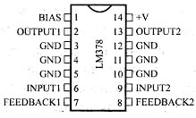LM378 IC Pin Configuration