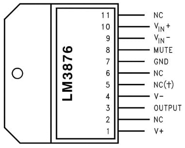 LM3876 IC Pin Configuration