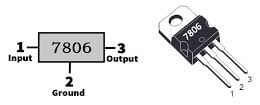 LM7806 Voltage Regulator Pin Configuration