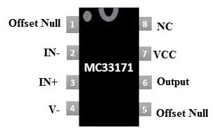 MC33171 IC Pin Configuration