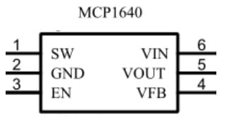 MCP1640 IC Pin Configuration