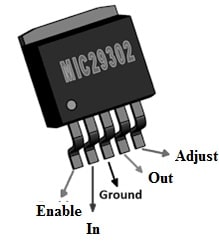 MIC29302 Regulator Pin Configuration