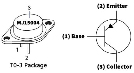 MJ15004 Transistor Pin Configuration