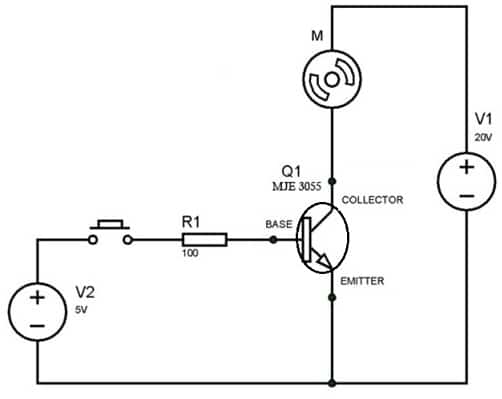 MJE3055 NPN Transistor Circuit