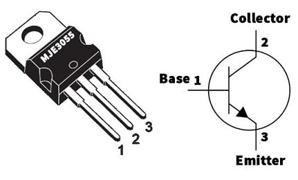 MJE3055 NPN Transistor PinOut
