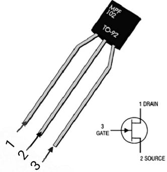 MPF102 JFET Pin Configuration