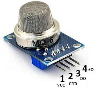 MQ6 Gas Sensor Pin Configuration