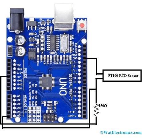 PT100 RTD Sensor Interfacing with Arduino Board