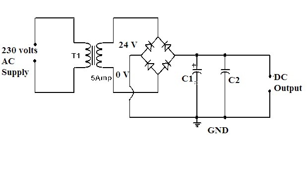 Teljesítményerősítő áramkör diagramja