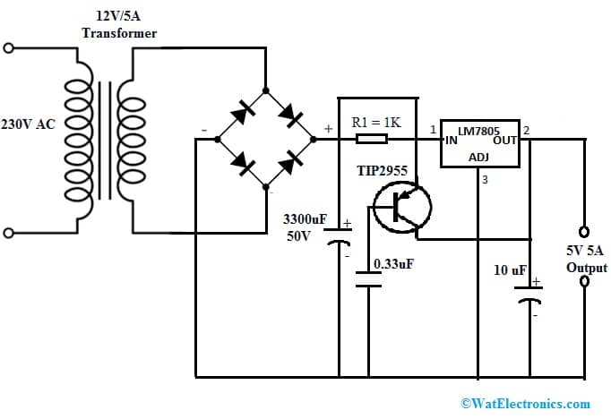Power Supply Circuit with TIP2955