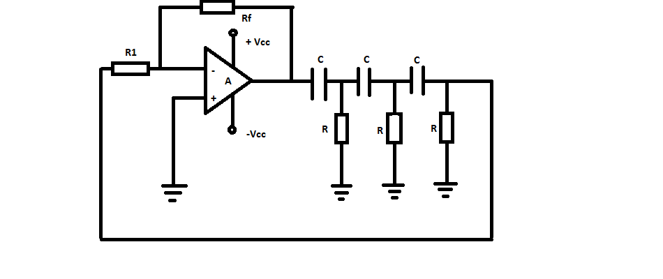 RC Oscillator using Op-amp