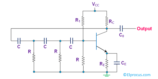 RC Phase Shift Oscillator Circuit Diagram Using BJT