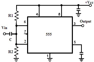 Schmitt Trigger using IC555