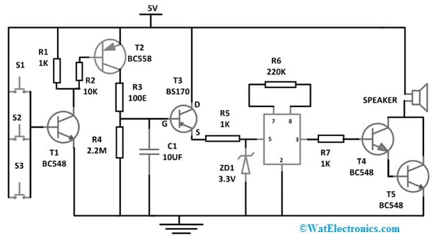 Security Alarm Circuit with UM3561 IC
