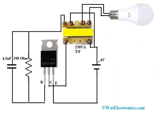 Simple Inverter Circuit with MJE13005 Transistor